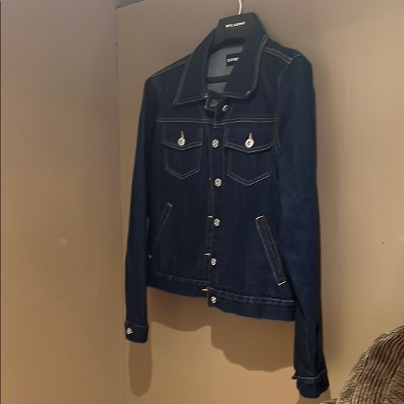 Express Jeans Women's Blue Denim Jacket Sz L - Picture 9 of 14